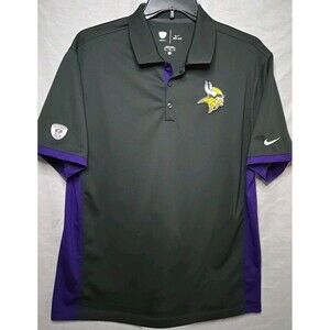 Minnesota Vikings Nike Dri-Fit NFL Equipment Polo Shirt, Sz XL, Gray/Purple